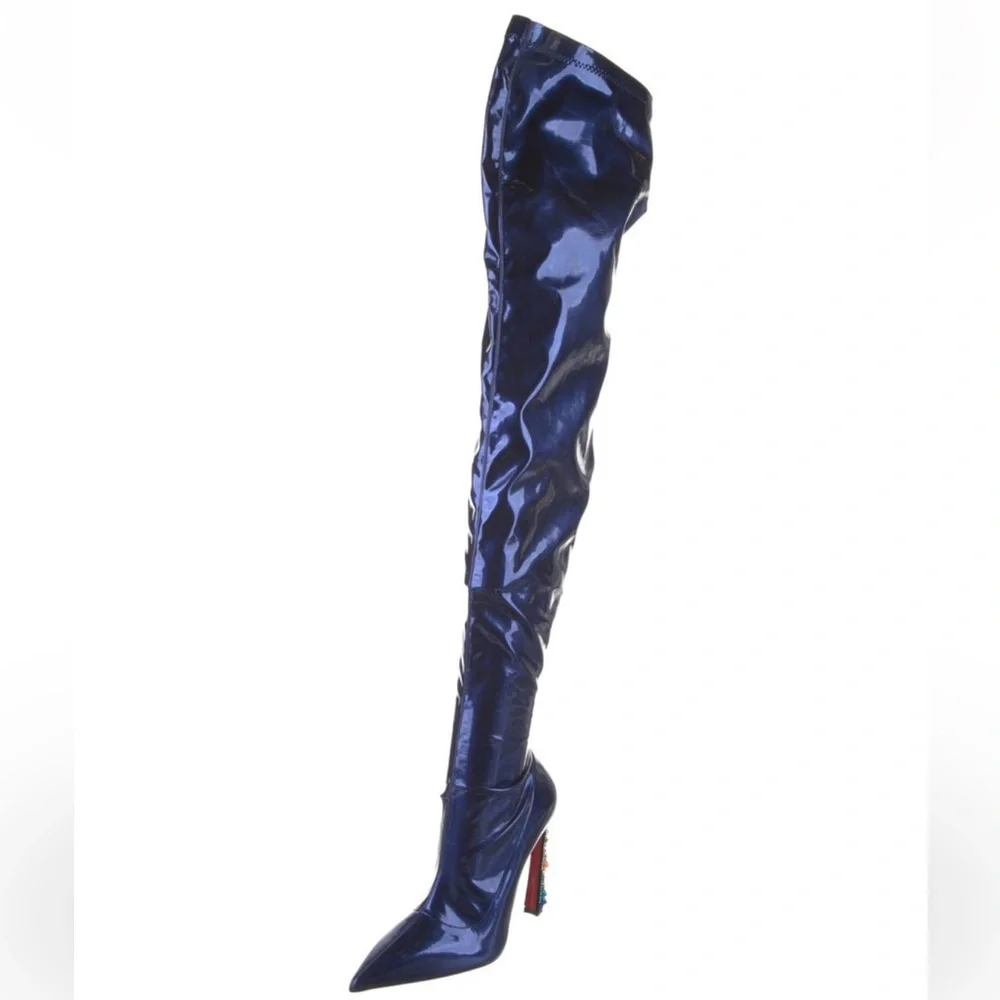 Christian Louboutin x Marvel thigh high boots